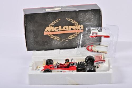 McLAREN: A 1:18 scale Minichamps McLaren Ford M23 as raced by Emerson Fittipaldi in 1974