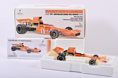 MATICH: A 1:18 scale Classic carlectables MATICH A50 as raced to victory by Frank Matich at the 1971 AUSTRALIAN GRAND PRIX. Limited Edition of 750