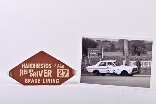 BATHURST: A superb Gallaher 500 1967 Bathurst 'RELIEF DRIVERS' armband as worn by Sutherland/Mottram in Class C driving a Ford Falcon