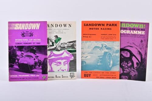 SANDOWN: A collection of four 1960's Sandown Official Programmes. With 'SANDOWN PARK MOTOR RACING' Official Programme referencing Allan Moffat in his Volkswagen. All Circa 1960's