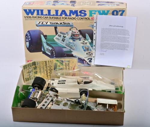 JONES: A Tamiya WILLIAMS FW-07 (COMPETITION SPECIAL) 1/10th Racing Car Suitable For Radio Control (KIT NO.RA1019). Presented to Alan Jones by Don Lane on 'The Don Lane' show 30 10 1980