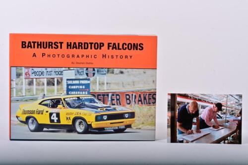 FALCONS: A Limited Edition, BUCKRAM BOUND EDITION of 'BATHURST HARDTOP FALCONS - A PHOTOGRAPHIC HISTORY' by Stephen Stathis. Numbered 082/125. Fred Gibson, Jim Keogh, Allan Moffat signatures