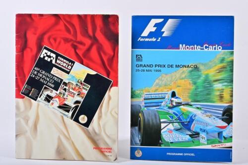 FORMULA 1: Two formula 1 programmes from the Monaco GP. One a original 1995 Monaco GP race programme the other a original 1990 Monaco GP race programme