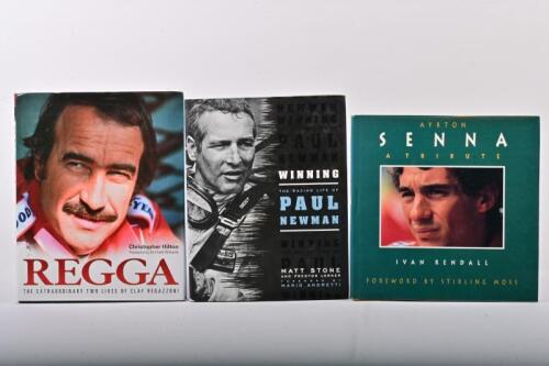 RACING DRIVERS: Three hardcover books covering the career of various racing car drivers and identities. 'REGGA - THE EXTRAORDINARY TWO LIVES OF CLAY REGAZZONI' by Christopher Hilton