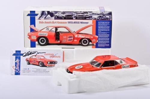 CAMARO: A 1:18 scale CLASSIC CARLECTABLES ZL-1 Camaro (18077), 1972 ATCC Winner. Numbered 0575/1750. Model and CoA signed by Bob Jane