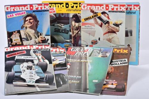 GRAND PRIX: Eight original Grand Prix international magazines from years 1979-1984 including editions from Long beach, England, Brazil and 5 others.