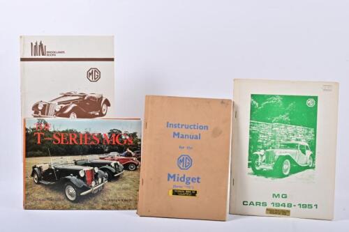 M.G: Four publications relating to M.G. 'THE T-SERIES MGs' hardcover book by Graham Robson