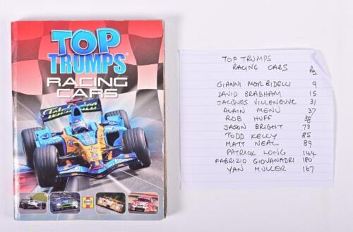 RACING DRIVERS: A small format book - 'TOP TRUMPS RACING CARS' - signed by multiple WTCC, V8 Supercar and other category racing car drivers. David Brabham, Alain Menu, Todd Kelly, Patrick Long signatures