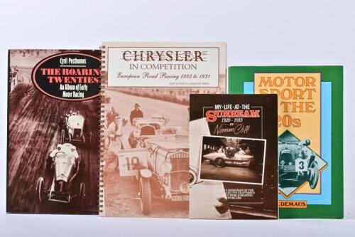 MOTOR SPORT: Four publications detailing various aspects of motor racing. 'My Life at the Sunbeam 1920-1935' softcover book by Norman Cliff