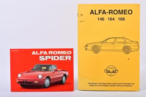 ALFA ROMEO: Two Alfa Romeo reference books. 'ALFA ROMEO SPIDER' softcover book by Marco Matteucci