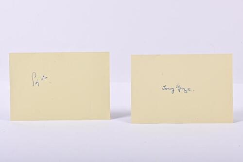GAZE/MOSS: Two original signatures by Tony Gaze and Stirling Moss