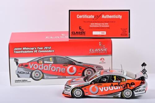 COMMODORE: A Limited Edition 1:18 scale Classic Carlectables Holden VE Commodore as raced by Jamie Whincup in 2010, Team Vodafone, #1. Numbered 1695/1900. CoA