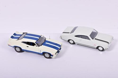 HOLDEN/FORD: Two 1:43 scale Ford and Holden models. Autoart Ford Falcon Coupe & TRAX HOLDEN GTS Monaro