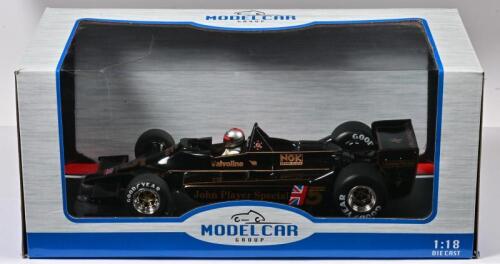 LOTUS: A 1:18 scale MODEL CAR GROUP Lotus Ford 79 as raced to victory by Mario Andretti at the 1978 Belgium Grand Prix