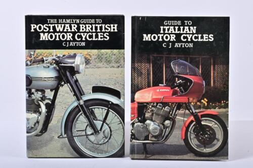 BRITISH/ITALIAN: Two small hardcover books by C J Ayton. 'THE HAMLYN GUIDE TO POSTWAR BRITISH MOTOR CYCLES' & 'GUIDE TO ITALIAN MOTOR CYCLES'