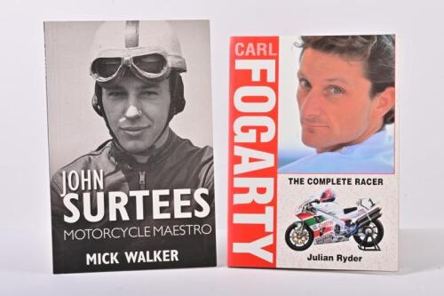 MOTORCYCLE RIDERS: Two softcover books detailing the racing careers of two motorcycle riders. 'JOHN SURTEES MOTORCYCLE MAESTRO' by Mick Waller