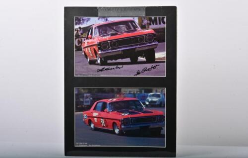 GEOGHEGAN: A Three Phase Posters colour picture set edition of Ian Geoghegan & Leo Geoghegan driving a Ford Falcon GT-HO at the HARDIE FERODO 500 Bathurst 1969. Ian Geoghegan and Leo Geoghegan signatures