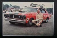 FORD: A colour picture depicting Fred Gibson driving a Ford Falcon GT-HO during 1971 Hardie Ferodo 500. L.E 58/71 - 4