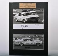CHARGER: A black and white picture set of Doug Chivas and Graham Moore driving a Charger E38 at Bathurst 1971. L.E 36/75. Doug Chivas & Graham Moore signatures