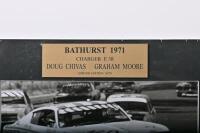 CHARGER: A black and white picture set of Doug Chivas and Graham Moore driving a Charger E38 at Bathurst 1971. L.E 36/75. Doug Chivas & Graham Moore signatures - 2