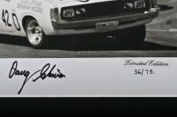 CHARGER: A black and white picture set of Doug Chivas and Graham Moore driving a Charger E38 at Bathurst 1971. L.E 36/75. Doug Chivas & Graham Moore signatures - 4