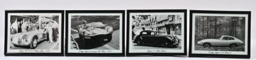 JAGUAR: An interesting collection of black and white Jaguar pictures. E Type and D Type pictures