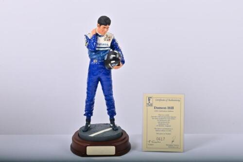 DAMON HILL: A 1:9 scale limited edition (0617/2500) cold cast porcelain resin figure of Damon Hill (2nd Edition). As sculpted by Paul Szeiler