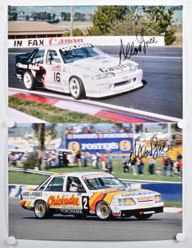GRICE: Two colour pictures depicting Allan Grice racing to victory in the 1986 (VK Commodore) and 1990 (VL Commodore) Bathurst events. Allan Grice Signatures