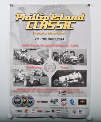 BRABHAM: A Sir Jack Brabham signed 'Phillip Island CLASSIC' poster, 7th - 9th March 2014