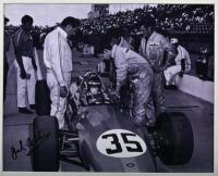 BRABHAM/REVSON: Two photographs hand signed by Sir Jack Brabham depicting the Repco Brabham BT25 at Indy in circa 68-69, featuring teammates&nbsp;Jack Brabham and Peter Revson - 2