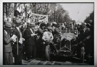 ALFA ROMEO: A rare period black and white photograph of Nuvolari and co-driver Battista Guidotti after winning the 1930 Mille Miglia in a Zagato bodied Alfa Romeo 6C 1750 GS - 2