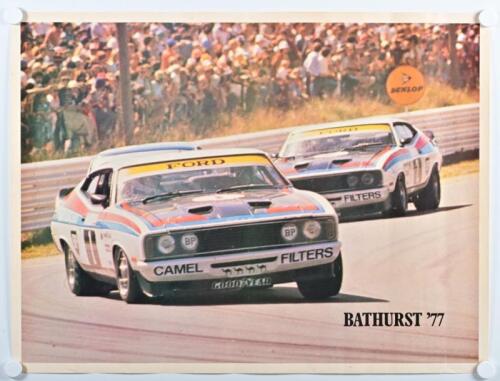 BATHURST: An original period 'BATHURST '77' colour poster featuring the XC Falcon's of the Moffat Ford Dealer Team