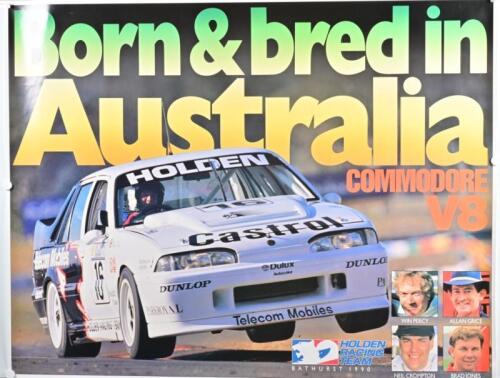HOLDEN: A HOLDEN RACING TEAM BATHURST 1990 large format poster - 'Born & bred in Australia COMMODORE V8' - depicting the Holden Racing Team Holden Commodore of Win Percy, Allan Grice, Neil Crompton, Brad Jones as raced at Bathurst 1990.