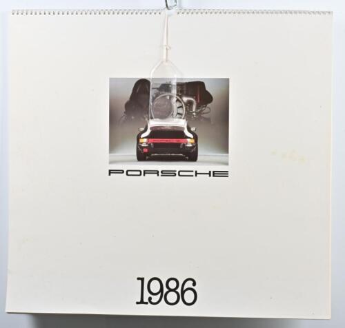 PORSCHE: A 1986 Porsche calendar with 1986 Porsche 944 Turbo Medallion