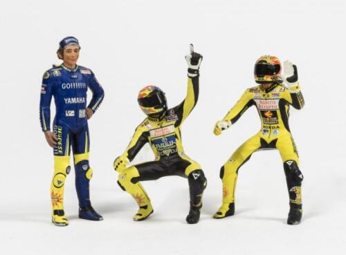 ROSSI: Three 1:12 scale Minichamps Valentino Rossi figurines