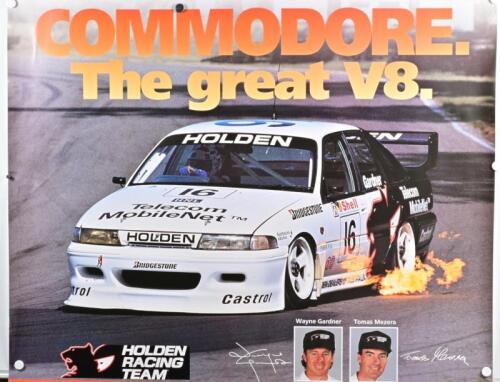HOLDEN: A HOLDEN RACING TEAM large format poster - 'COMMODORE. The great V8.' - depicting the Holden Racing Team Holden Commodore of Wayne Gardner and Tomas Mezera