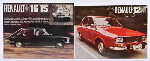 RENAULT: Two 1970's Renault Australia colour sales brochure. Renault 12 & Renault 16TS