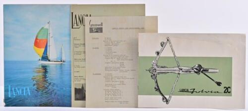 LANCIA: Four original 1960's Lancia items. 'LANCIA Fulvia 2C' sales brochure & 1966 Gresswell Price List