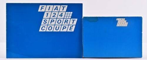 FIAT: Two Fiat 124 SPORT COUPE colour sales brochures. Blue carded folder containing two colour poster format brochures