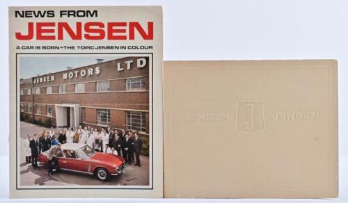 JENSEN: Two JENSEN publications. 'JENSEN' model range sales brochure & 'NEWS FROM JENSEN A CAR IS BORN -THE TOPIC JENSEN IN COLOUR' booklet detailing the Jensen Interceptor