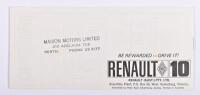 RENAULT: Two interesting Renault items. 'RACING RENAULTS' by Bob Watson, Manager Renault Rally Team information brochure & Renault 10 sales brochure - 3