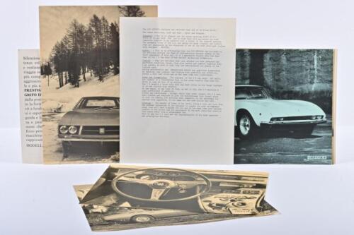 ISO: An impressive and rare 1960/1970's Iso model range sales brochure. Individual model picture cards