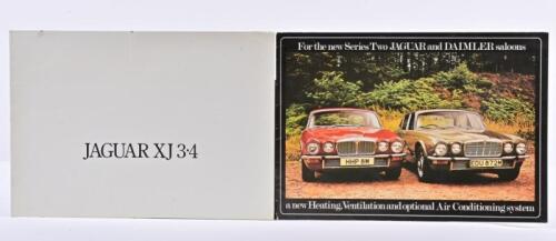 JAGUAR: Two 1970's Jaguar sales brochures. 1973 Jaguar/Daimler brochure