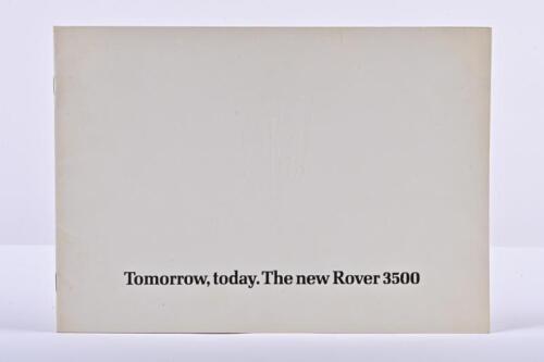 ROVER: A 1976 Rover 3500 sales brochure - 'Tomorrow, today. The new Rover 3500'