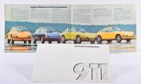 PORSCHE: A 1970's Porsche 911 sales brochure. With separate 911 model Technical Data fold out sheet - 2