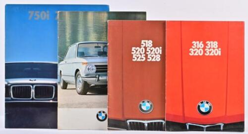 B.M.W: A group of German text sales brochures from 1970's/1980's. 3, 5 & 7 Series