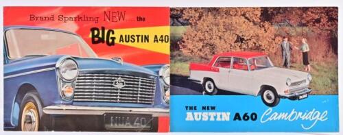 AUSTIN: Two 1960's British Motor Corporation of Australia AUSTIN sales brochures. Austin A40 & A60