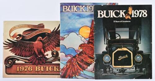 BUICK: Three BUICK model range sales catalogues. 1976 - 1978
