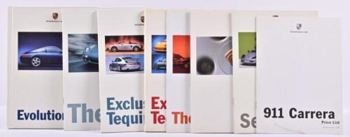 PORSCHE: A collection of nine Porsche sales brochures, ranging in years from 1996 - 1999. 993 & 996 models