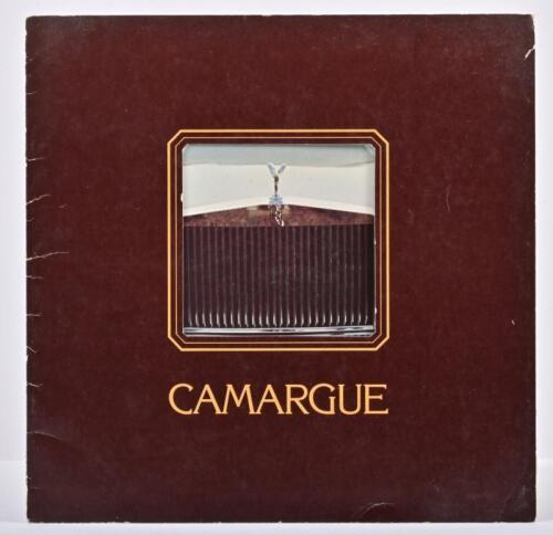 ROLLS-ROYCE: A Rolls-Royce CAMARGUE fold out sales brochure. Circa 1970's